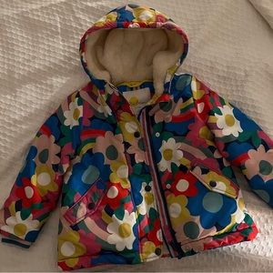 Boden Floral Fleece Lined Jacket Size 3/4